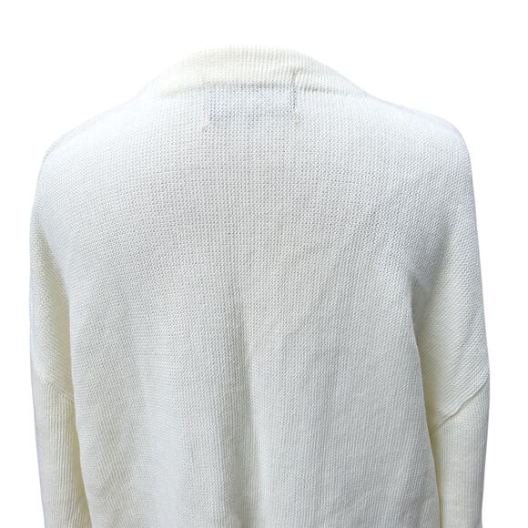 Vintage McBriar Cream V-neck Acrylic Blank Varsity Cardigan Sweater Sz Large NWT - Picture 8 of 13